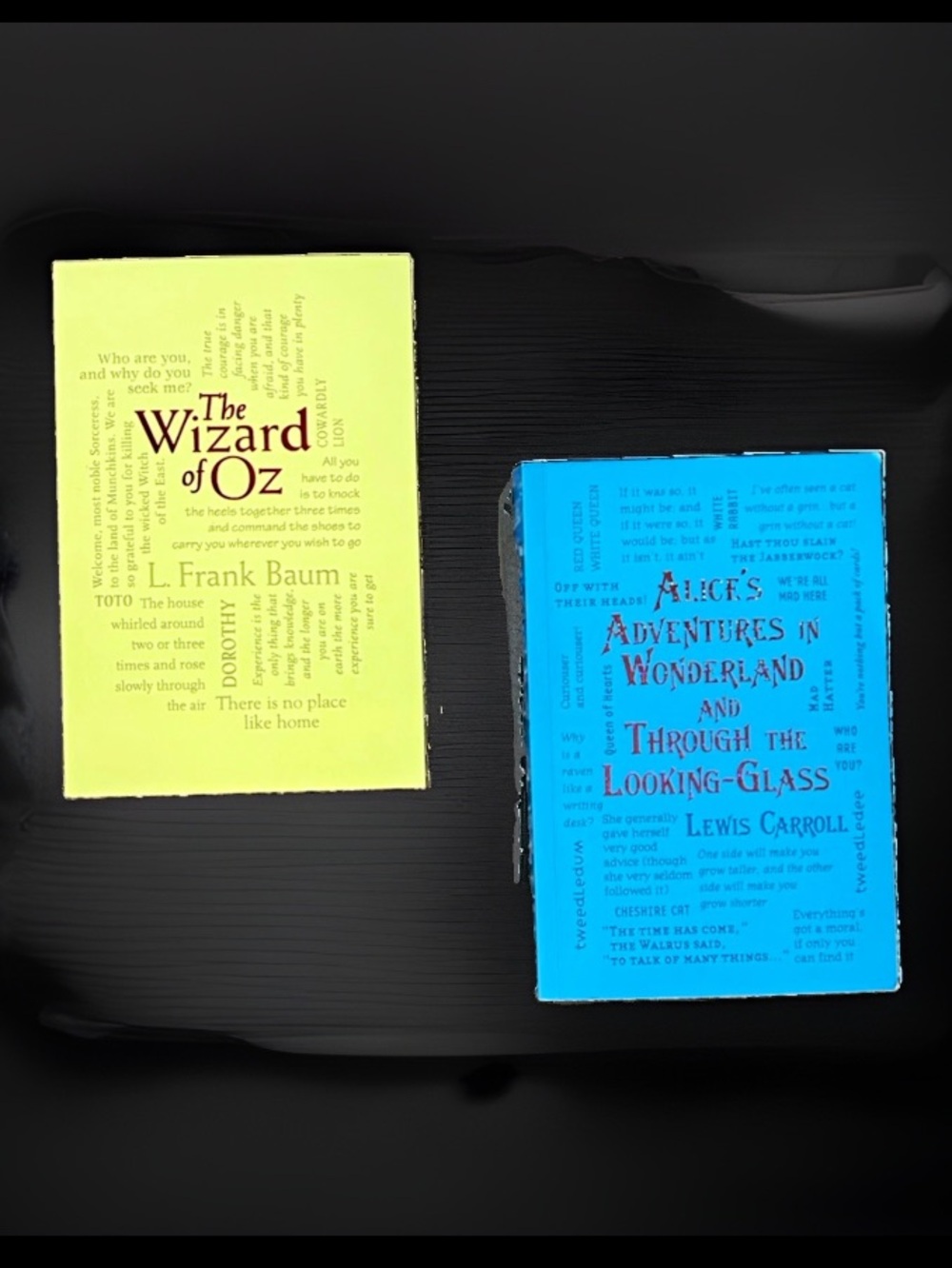 Lot of 2 Canterbury Classics Word Cloud Books: Wizard of Oz & Alice in Wonderlan